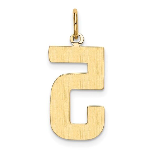 14k Yellow Gold, Athletic Collection, Large Polished Number 5 Pendant